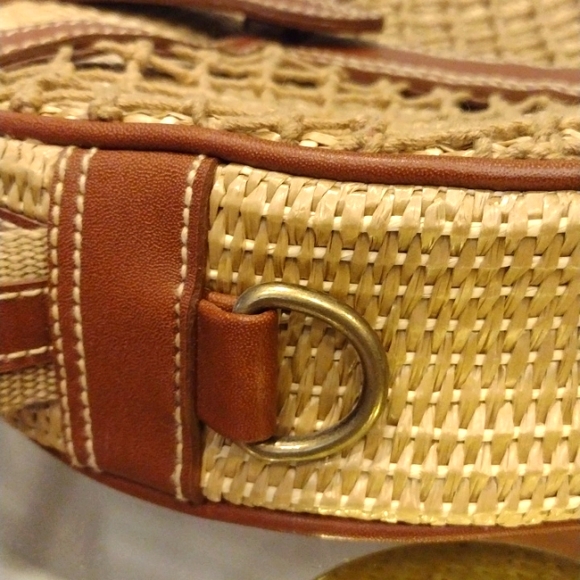 NWOT Etienne Aigner Crossbody Rattan Purse Satchel - Picture 9 of 11